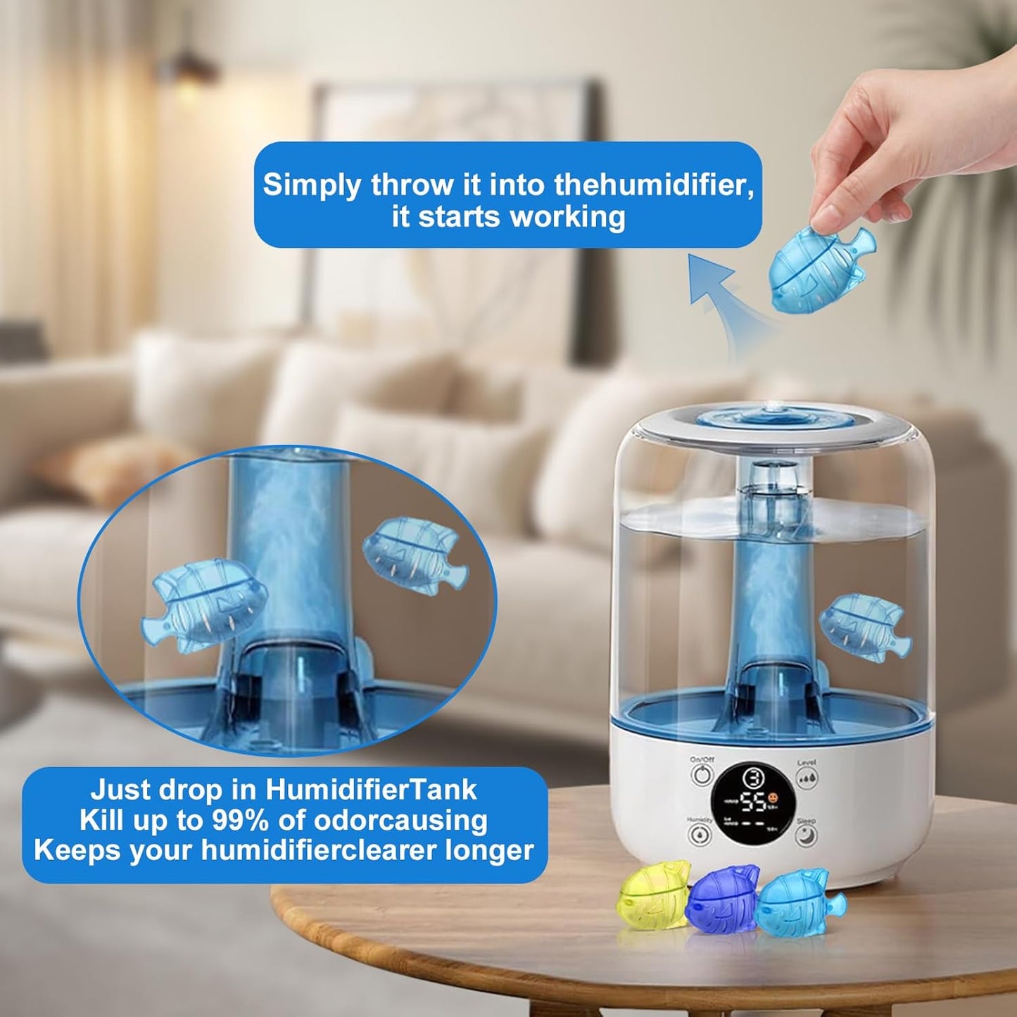10PC Humidifier Cleaner Fish Universal Humidifier Tank Cleaner Works in All humidifiers and Fish