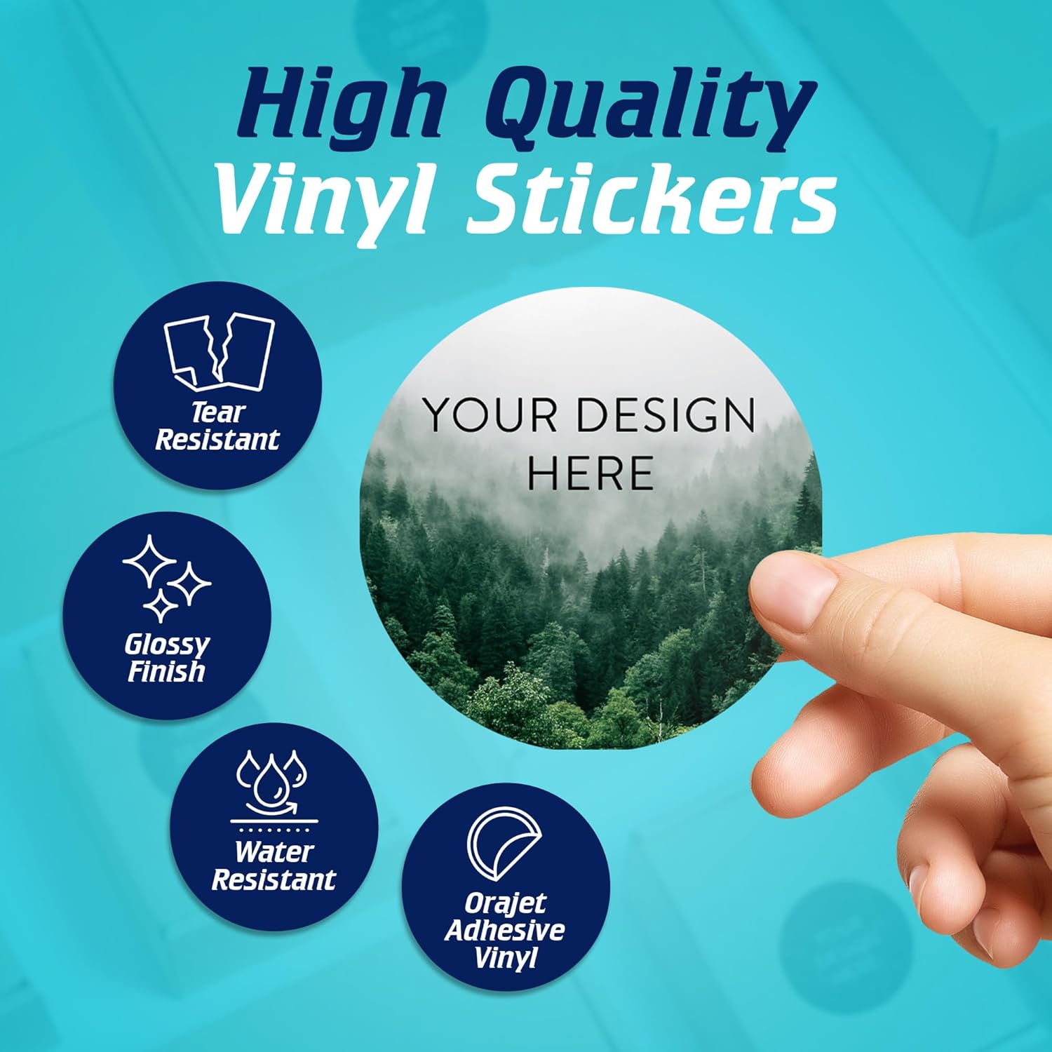 100 Custom Vinyl Stickers - Upload Your own Image, Text, Design, Logo - Personalized Logo Labels