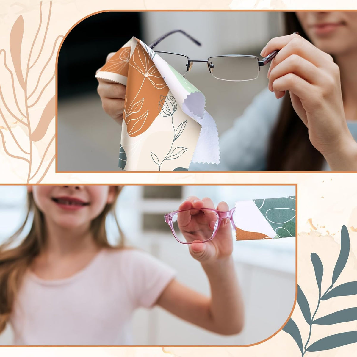 Sinmoe 20 Pcs Microfiber Cleaning Cloth for Glasses Cute Boho Abstract Design Microfiber Cloth Soft