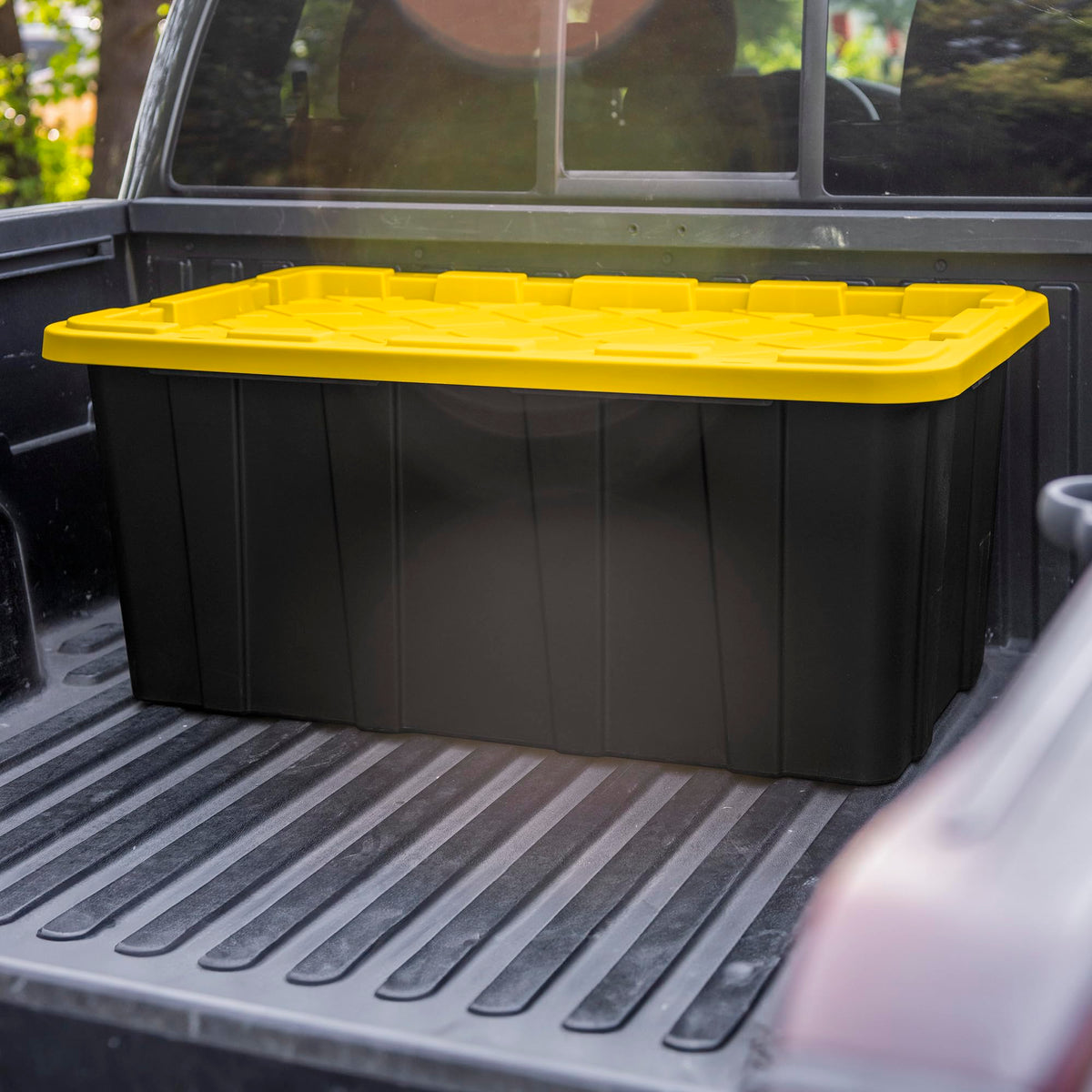 Sterilite 4-Pack Industrial Tote, Plastic Storage Container Bins with Lids, 38 Gallon - Heavy-Duty