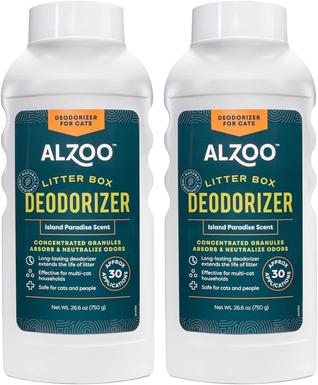ALZOO Cat Litter Deodorizer, Concentrated Granules Absorb & Help Neutralize Odors, 100% Plant-Based