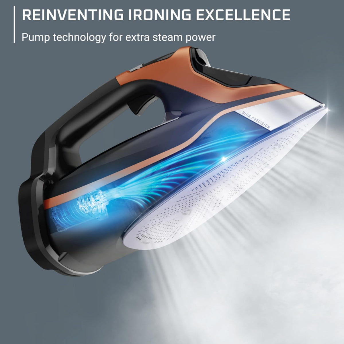 Rowenta Iron Steam Force Pro Steam Iron for Clothes, 1850 Watts, 5 Presets Smart Screen, Stainless