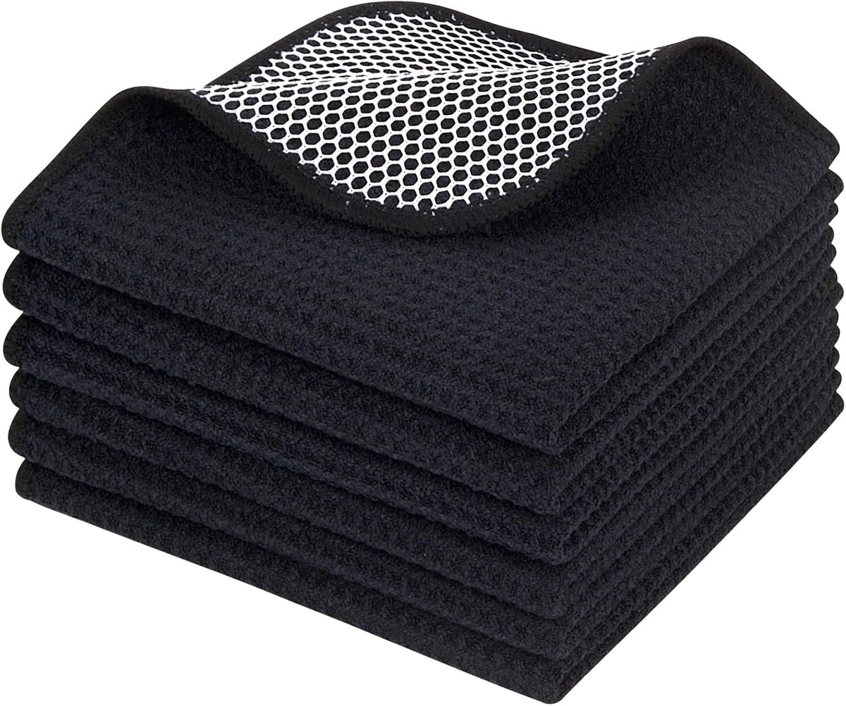 KinHwa Kitchen Washcloths for Dishes Absorbent Microfiber Dish Cloths Quick Dry Dish Rags with Poly