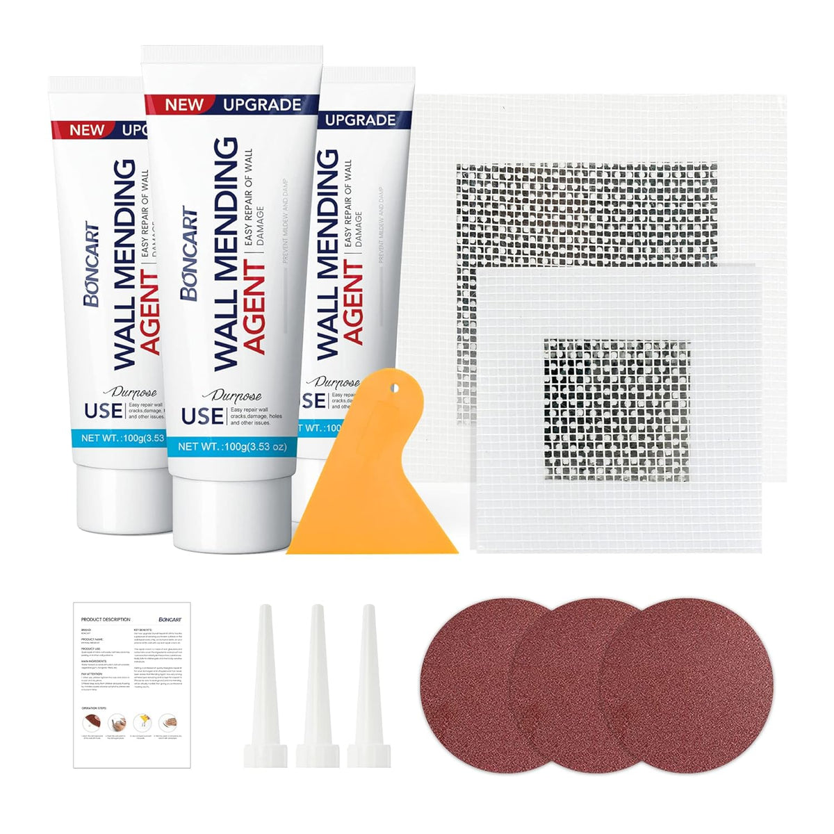 Drywall Repair Kit, Spackle Wall Repair Kit, 3 Pack Wall Mending Agent Putty, Wall Repair Paste