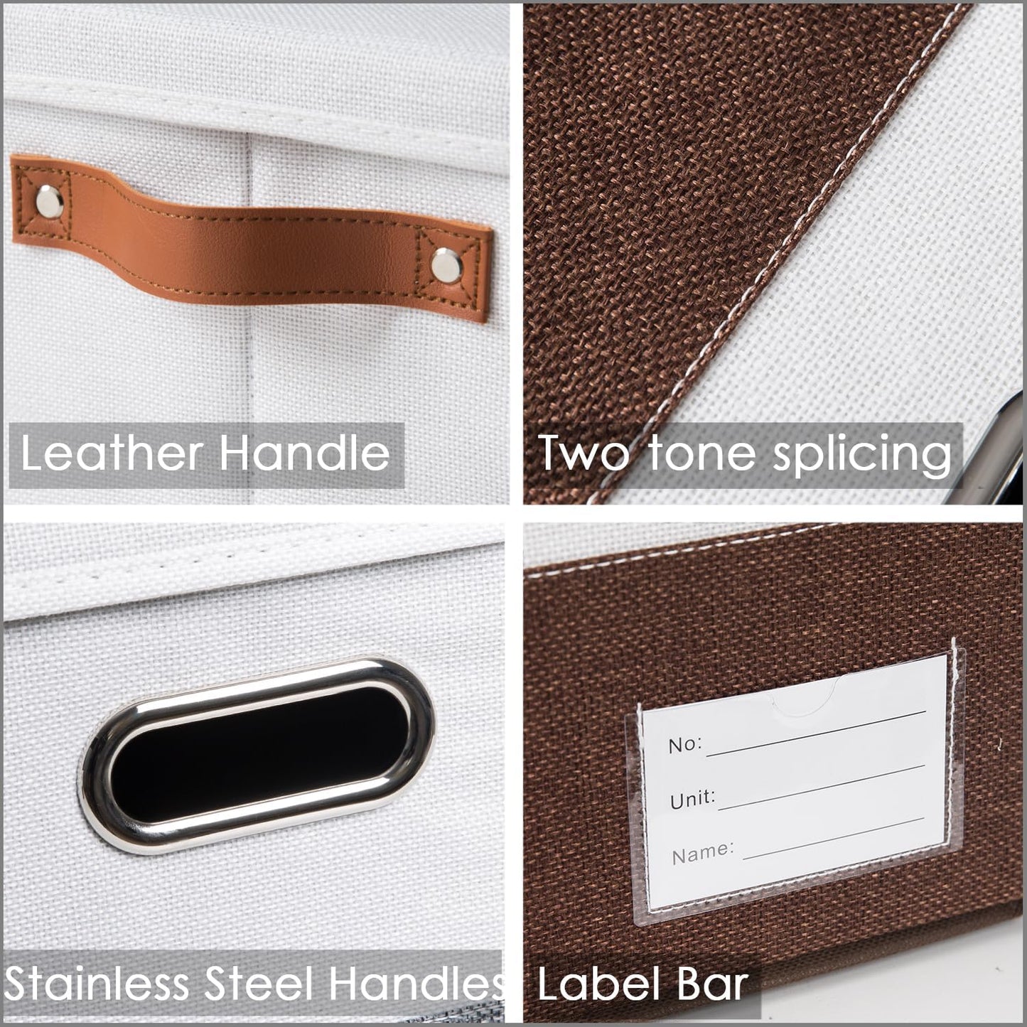 PRANDOM Foldable Storage Bins with Handles [3-Pack] Fabric Collapsible Storage Boxes Baskets Cubes