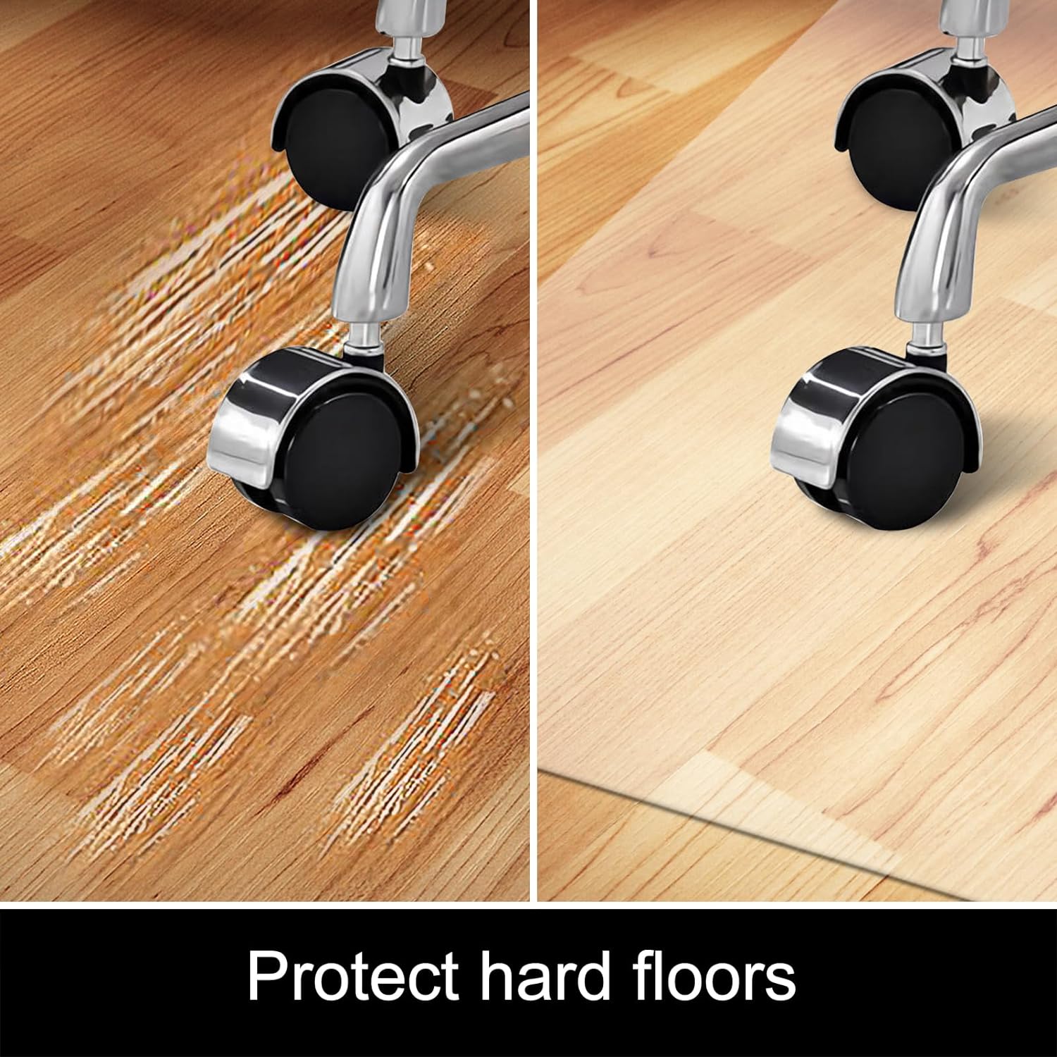 Kuyal Chair Mat for Hardwood Floor,46 x 46 inches Rectangle Desk Durable Wood/Tile Protection Mat