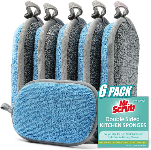 Sponges Kitchen Dish Sponge for Washing Dishes Cleaning Kitchen, All-Purpose, 6 Pack, Non Scratch