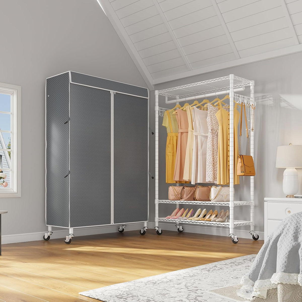VIPEK R3C Portable Closet with Cover - Heavy Duty Freestanding Clothes Rack with Wheels & Hanging