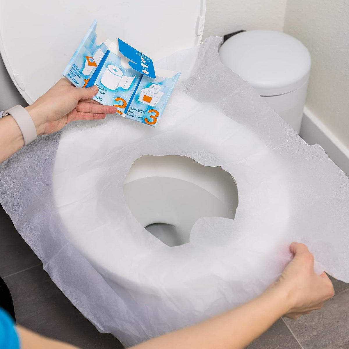 The Restroom Kit Great for travel (3-Pack) Portable Disposable Oversized Toilet Seat Cover, 3ft