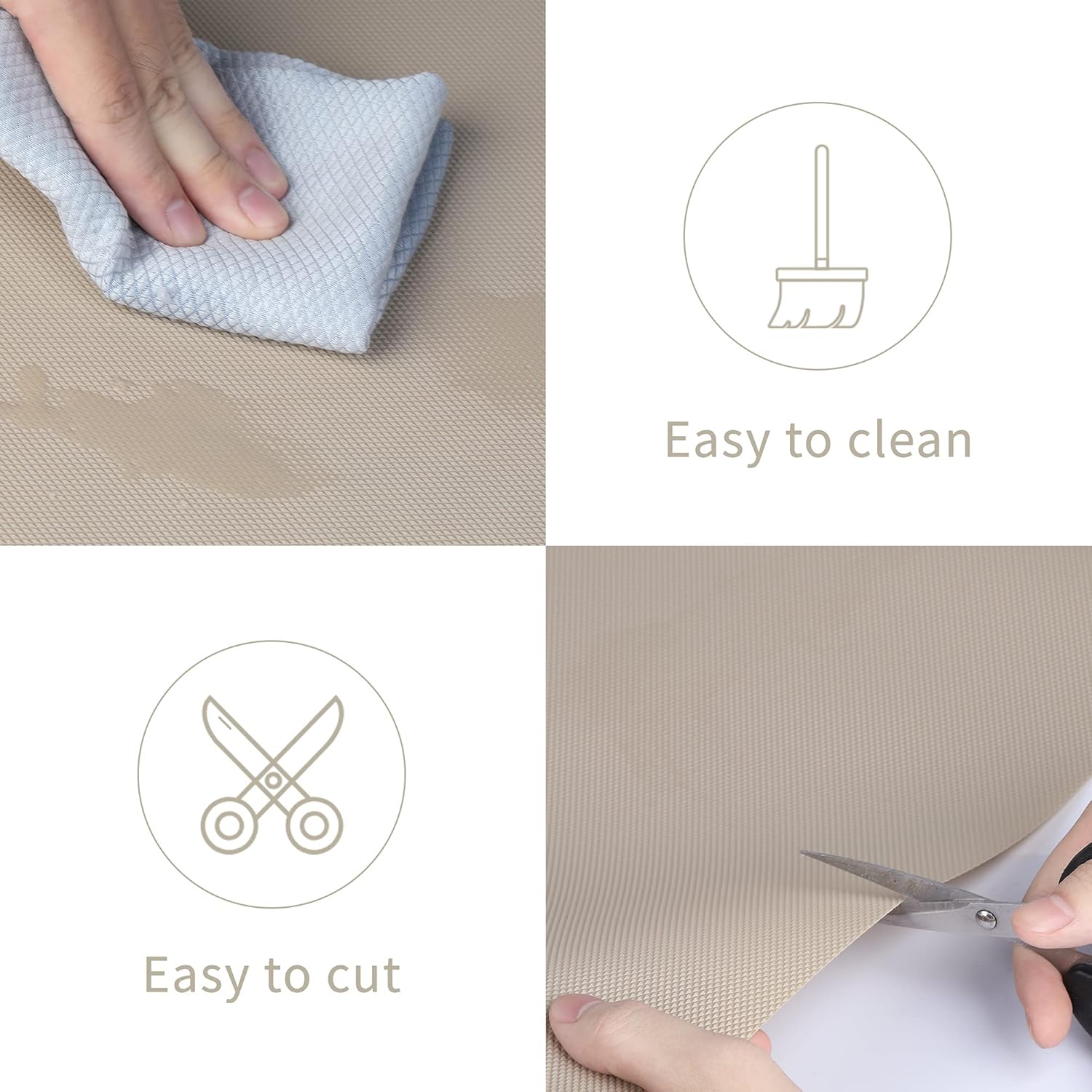 Kitchen Shelf Liner Drawer Liners, Non-Adhesive Refrigerator Liners Waterproof Fridge Mats with