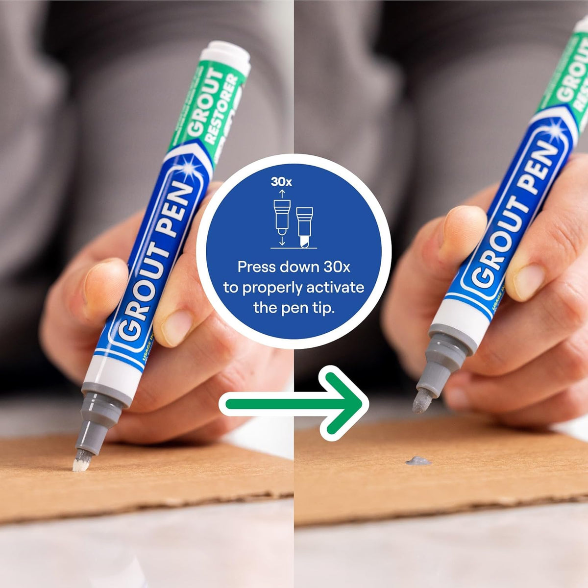 Grout Pen Grey Tile Paint Marker: Waterproof Grout Paint, Tile Grout Colorant and Sealer Pen