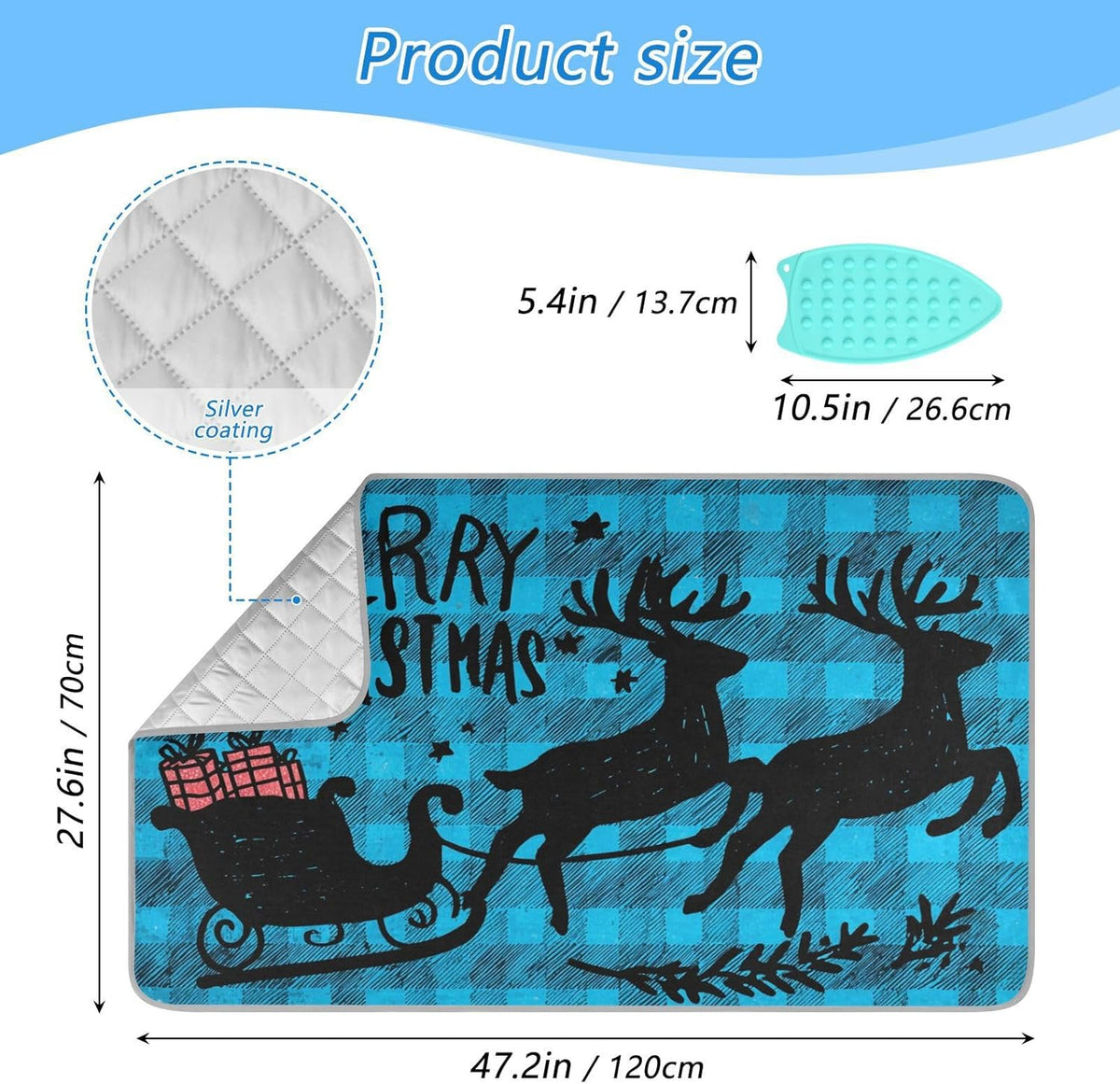 Ironing Mat Portable Ironing Pad Ironing Blanket for Table Top Heat Resistance Double-Side Using