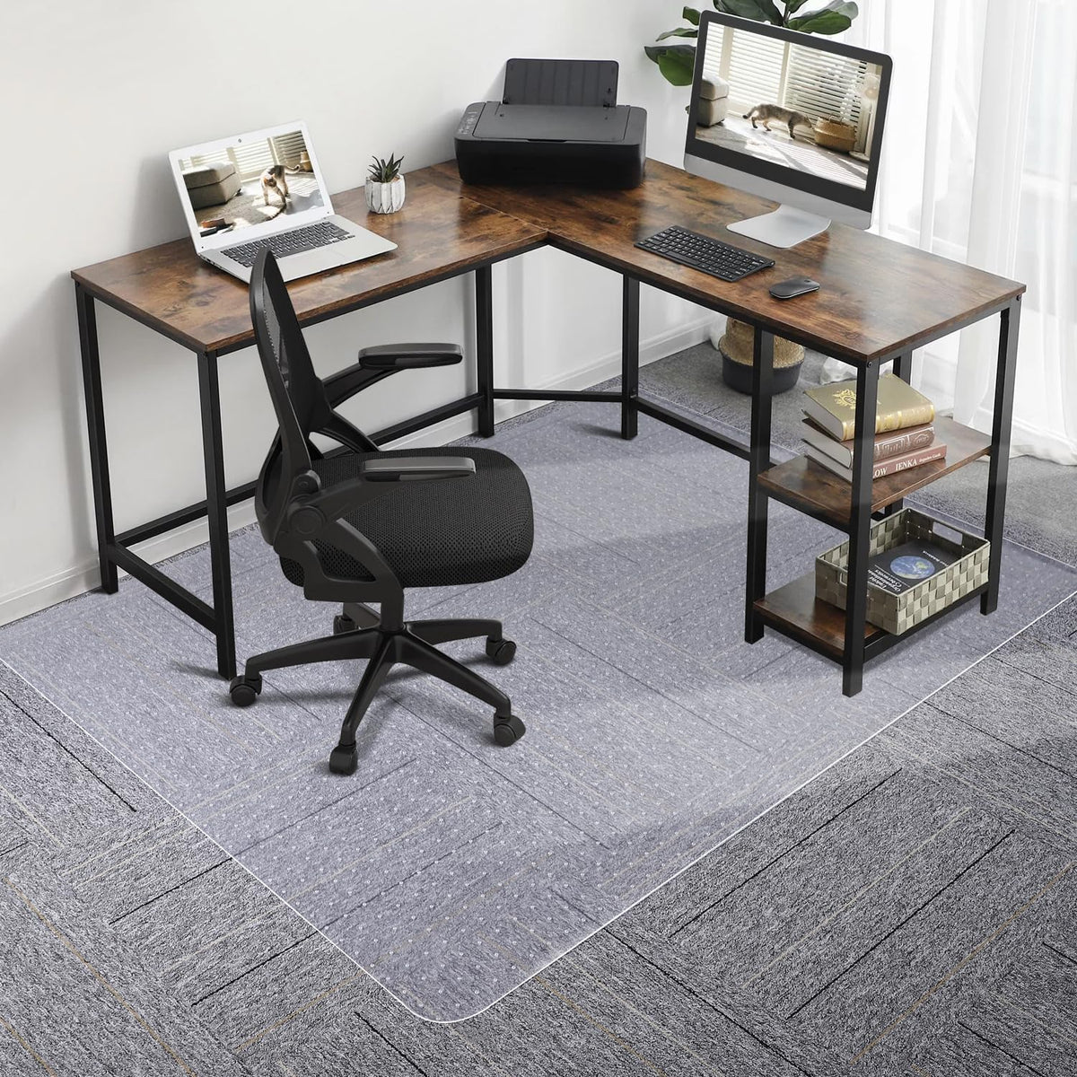 SALLOUS Chair Mat for Carpet, 36" x 48" Office Chair Mat for Carpeted Floors, Heavy Duty Vinyl
