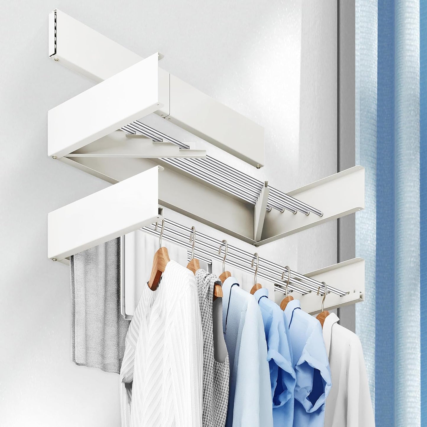 Drying Rack Clothing,Clothes Drying Rack Wall Mounted,Collapsible Hanging Racks for Laundry,Laundry