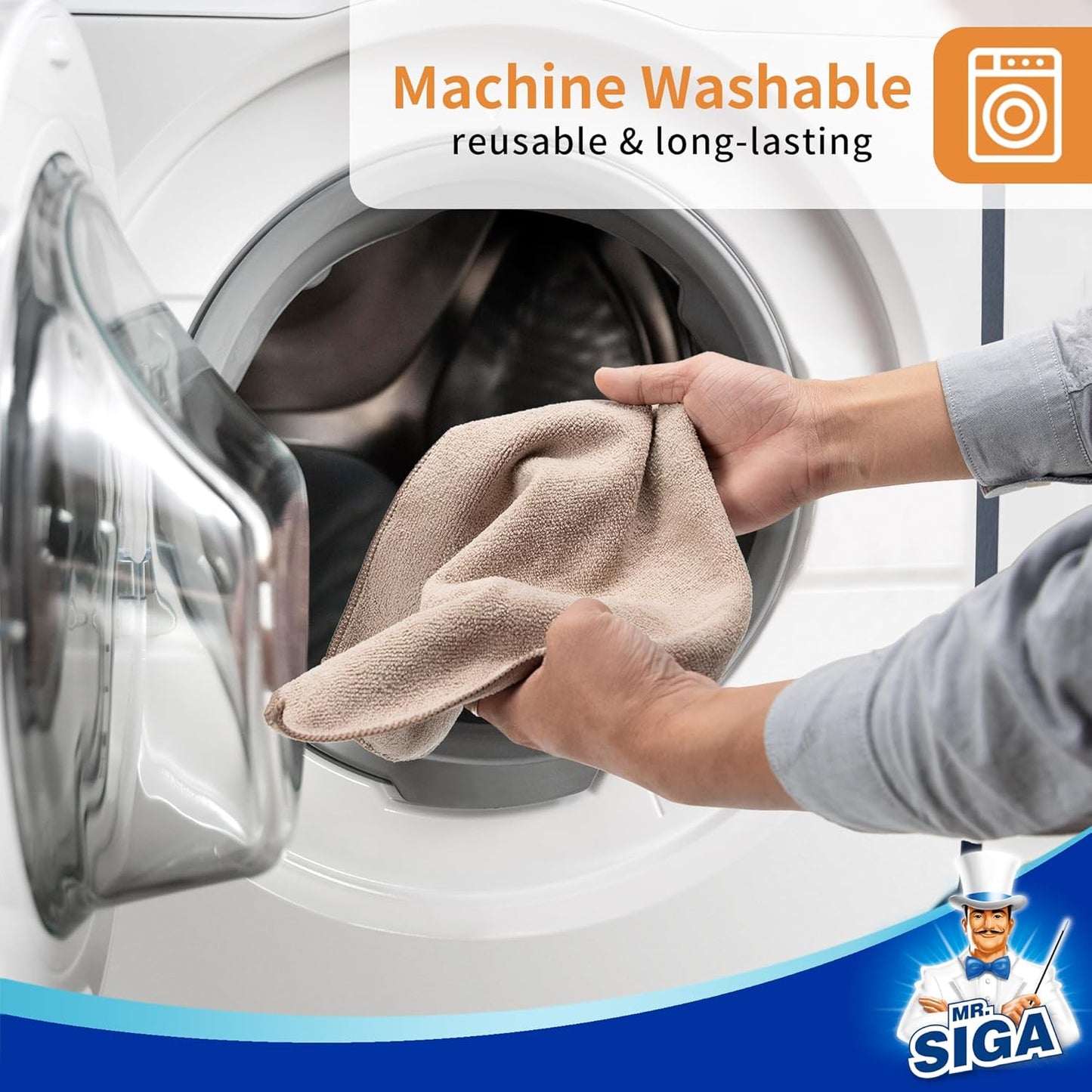 MR.SIGA Microfiber Cleaning Cloths, All-Purpose Surface Microfiber Towels, Streak Free Cleaning