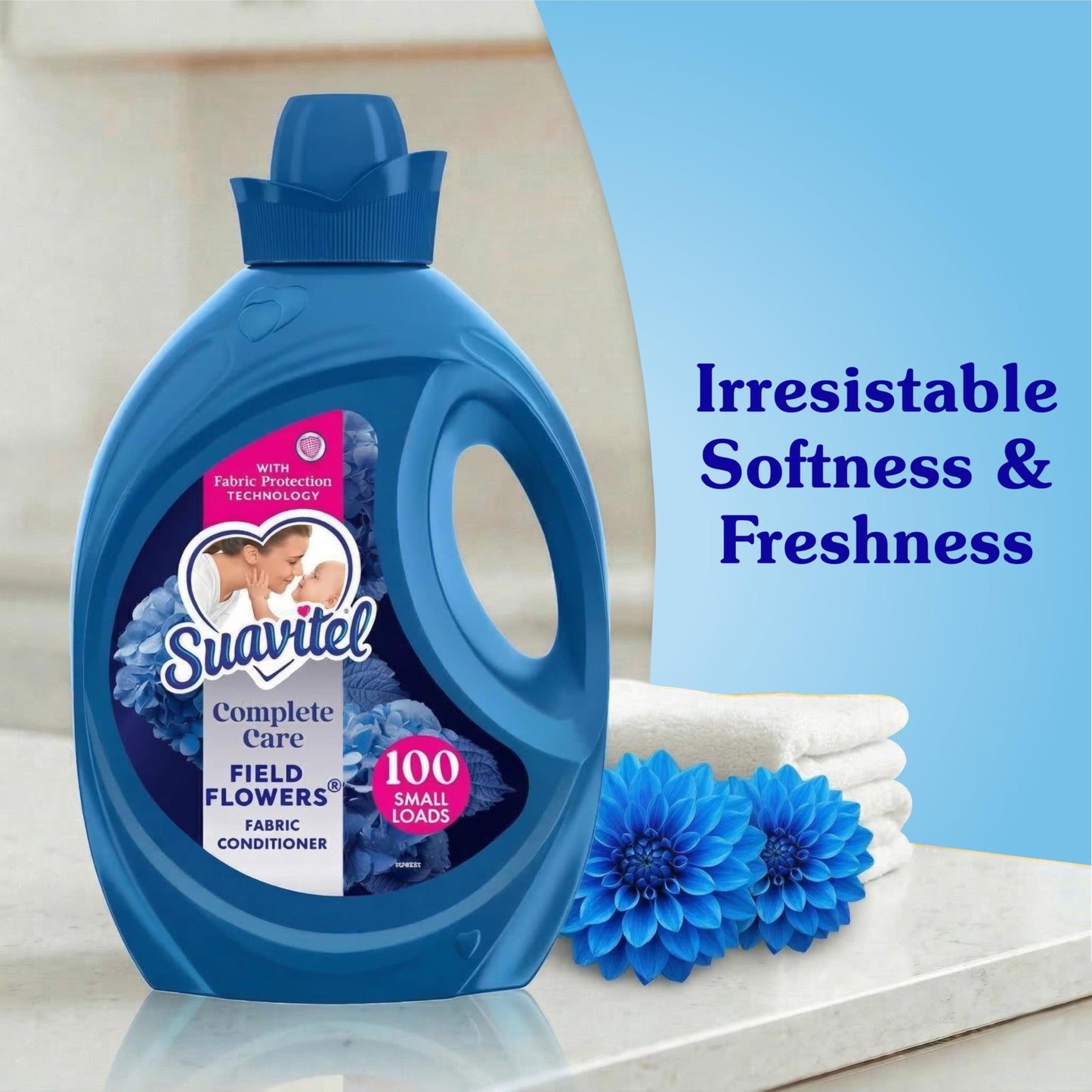 Suavitel Complete Liquid Fabric Softener, Field Flowers Scent, 100 fl oz – view 5