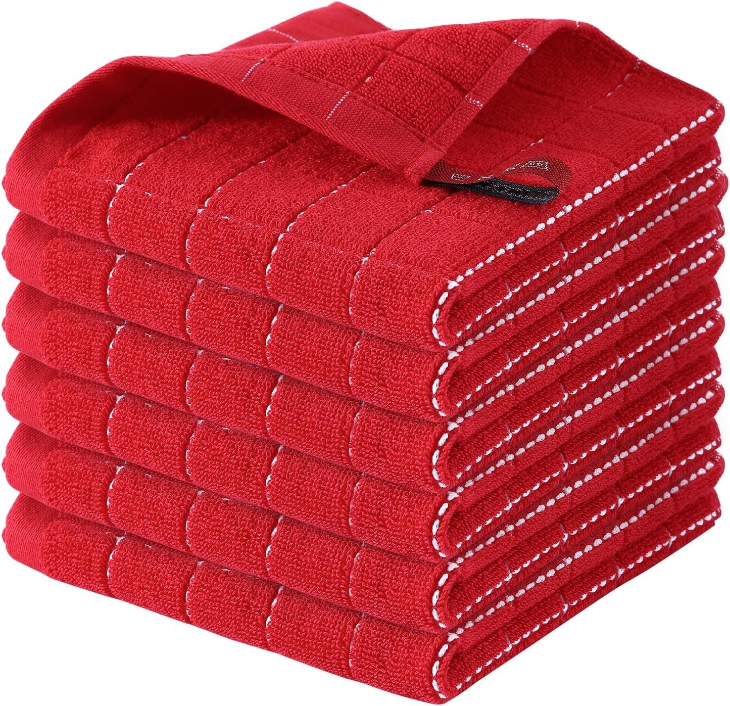 Homaxy 100% Cotton Terry Kitchen Dish Cloths, Ultra Soft and Absorbent Dish Towels for Kitchen