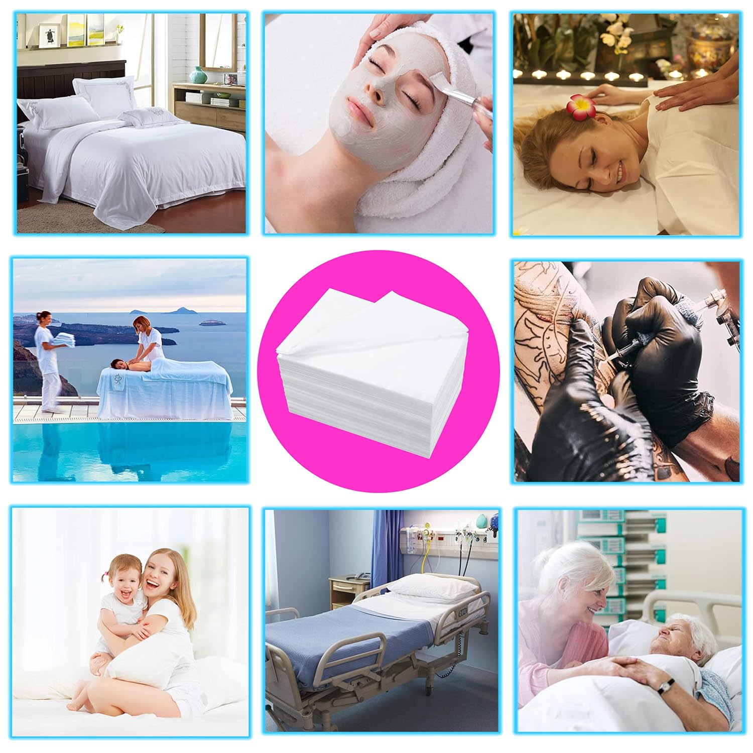 31" x 71" Disposable Bed Sheets for Massage Table Waterproof Massage Table Sheet Soft Non Woven