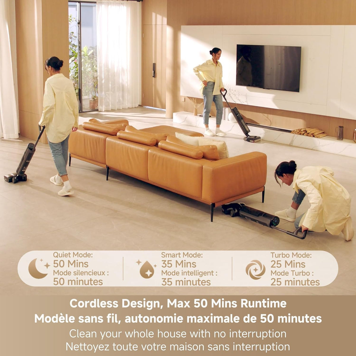 DREAME H12 FlexReach Vacuum Mop, 0 Tangle Wet Dry Vacuum Cleaner, Cordless Vacuum Mop All-in-One