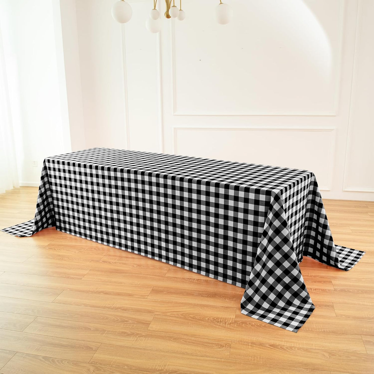 Classic Gingham Buffalo Tablecloth Fabric - Oblong 90x156 Inch Water Proof Checkered Table Cloth