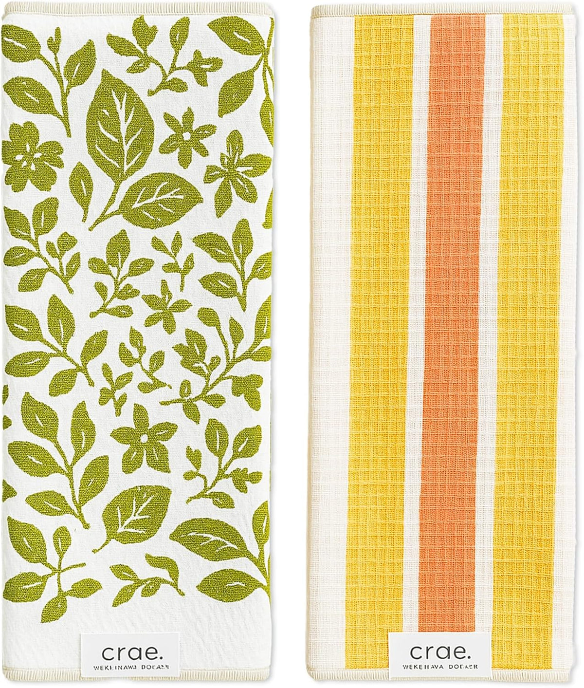 Microfiber Hand Towel & Washcloth Set of 2 - Double-Sided, Waffle Weave, Super Absorbent