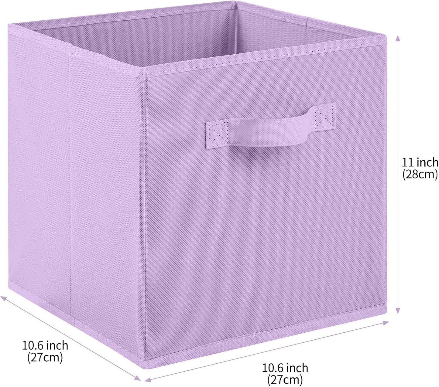 Stero Fabric Storage Bins 6 Pack Fun Colored Durable Storage Cubes with Handles Foldable Cube