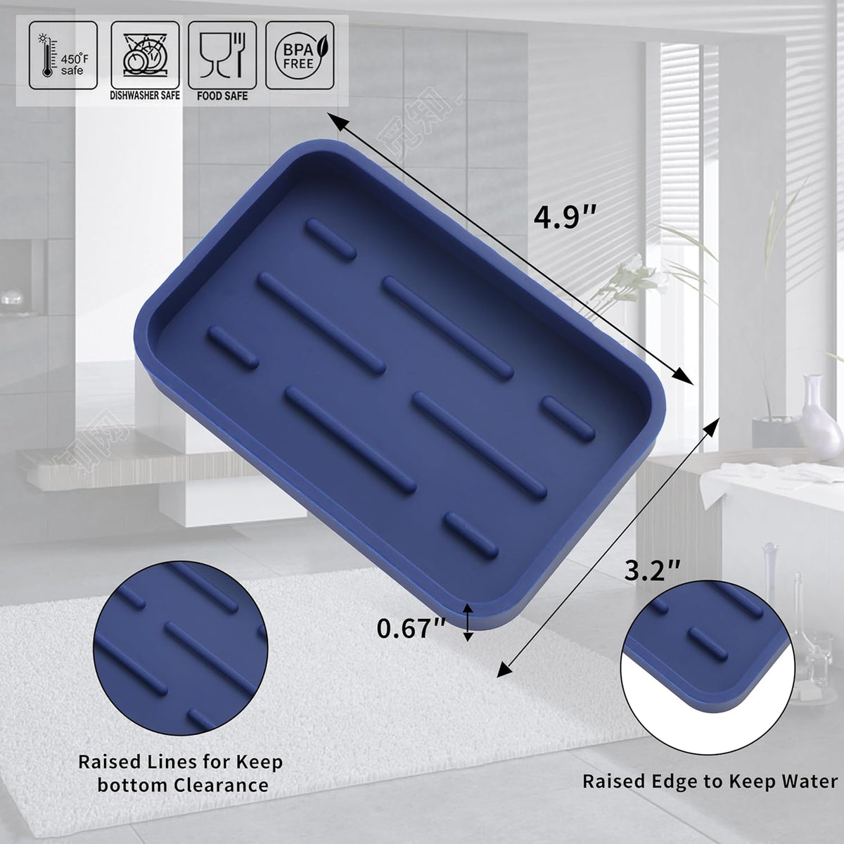Silicone Kitchen Sink Organizer Tray for Multiple Usage,Easy Clean Sponges Holder for Kitchen