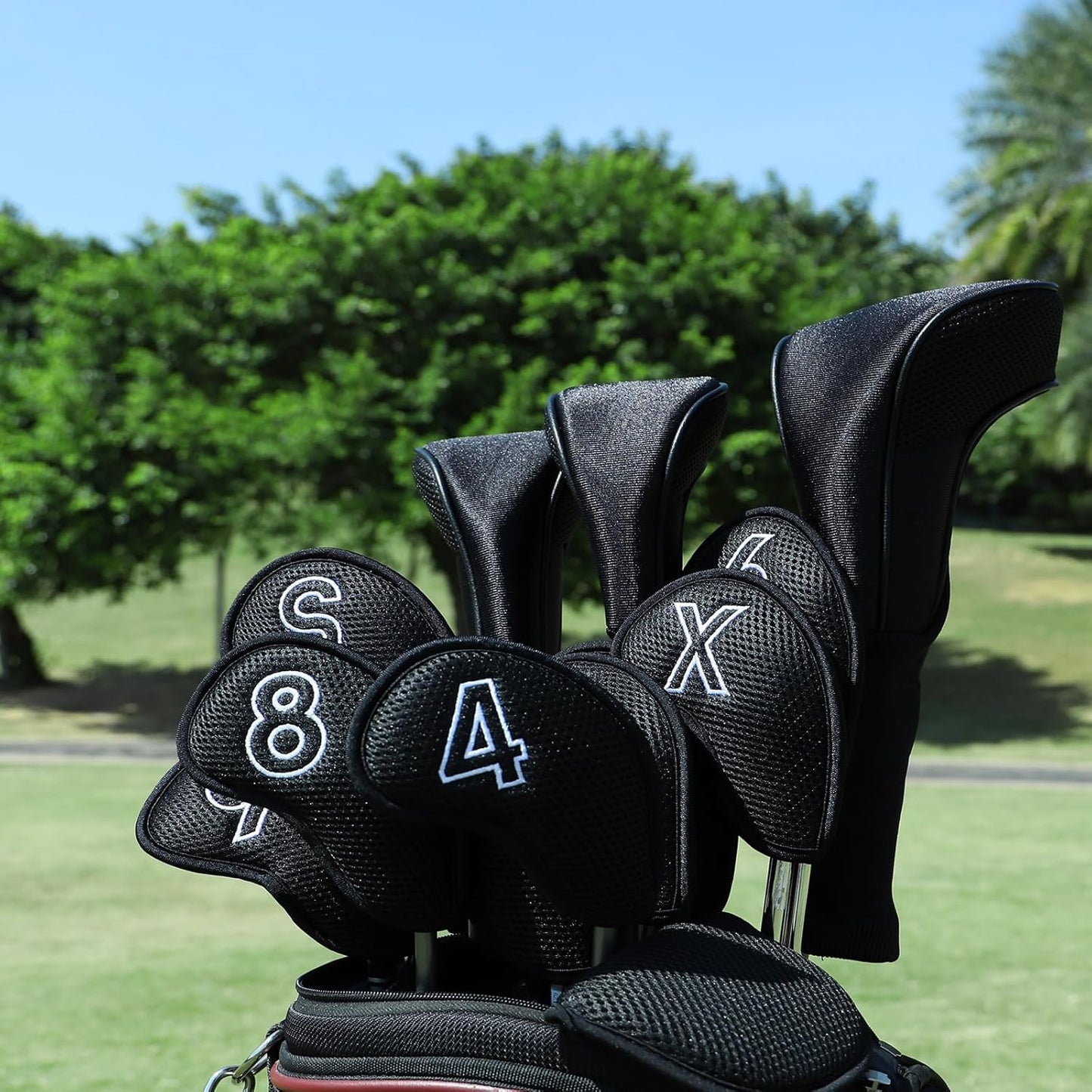 Montela Golf Iron Covers,Golf Iron Head Covers Mesh Golf Iron Covers Set 10pcs Golf Iron