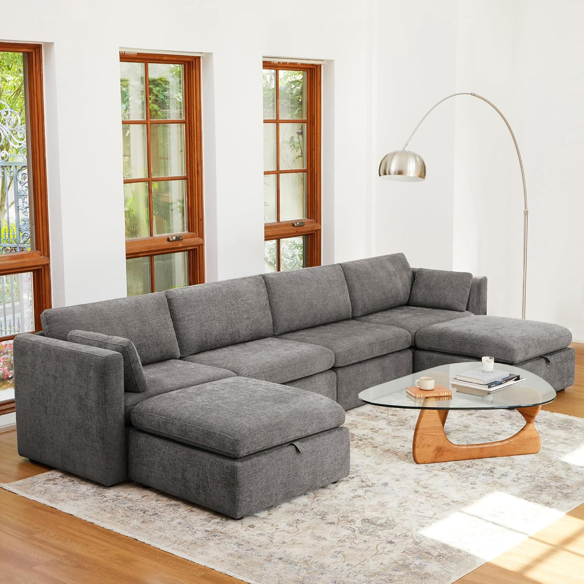 CHITA Oversized Modular Sectional Fabric Sofa Set, Extra Large U Shaped Couch with Reversible