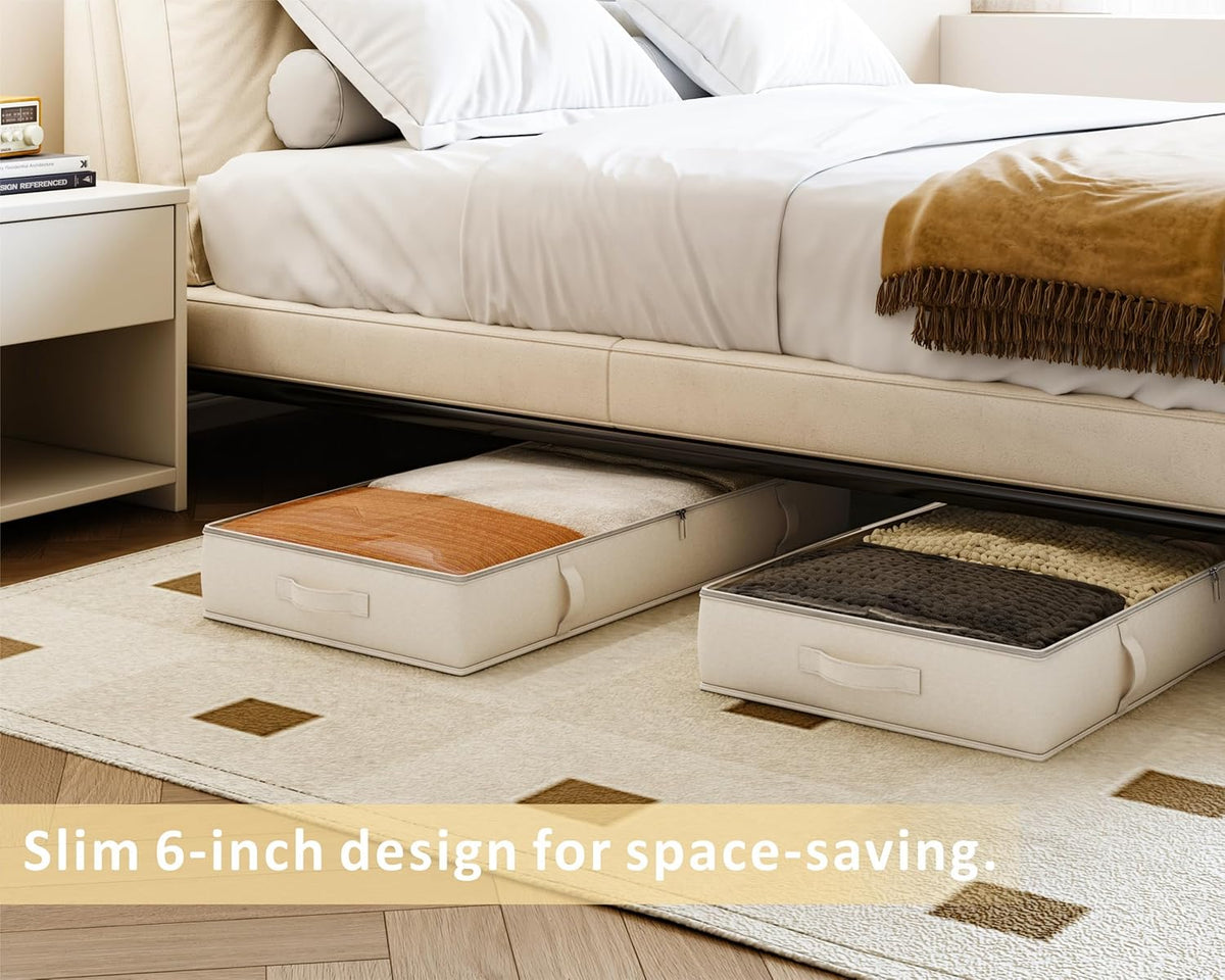 Vailando Under Bed Storage Containers, Underbed Storage Bins with 6 Inches Tall, Clothes Storage