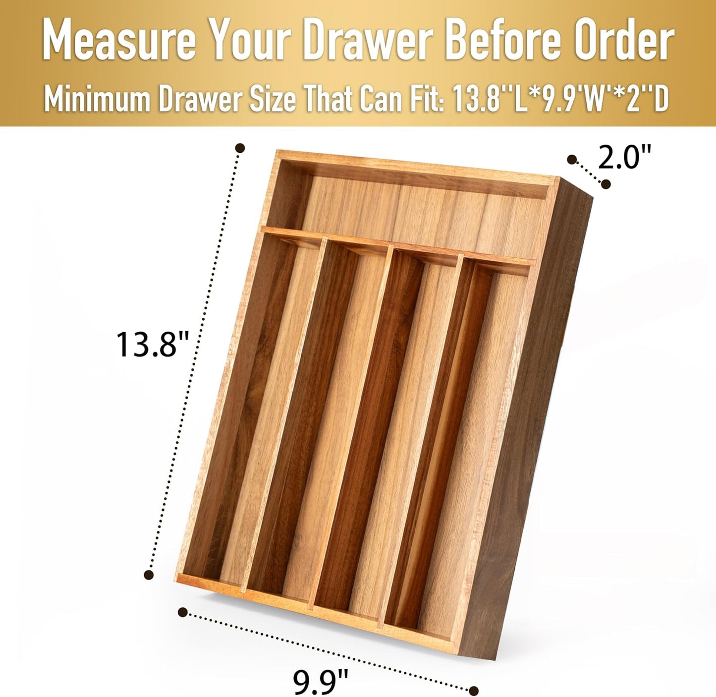 Silverware Organizer Acacia Kitchen Drawer Organizer Utensil Organizer Silverware Holder Cutlery