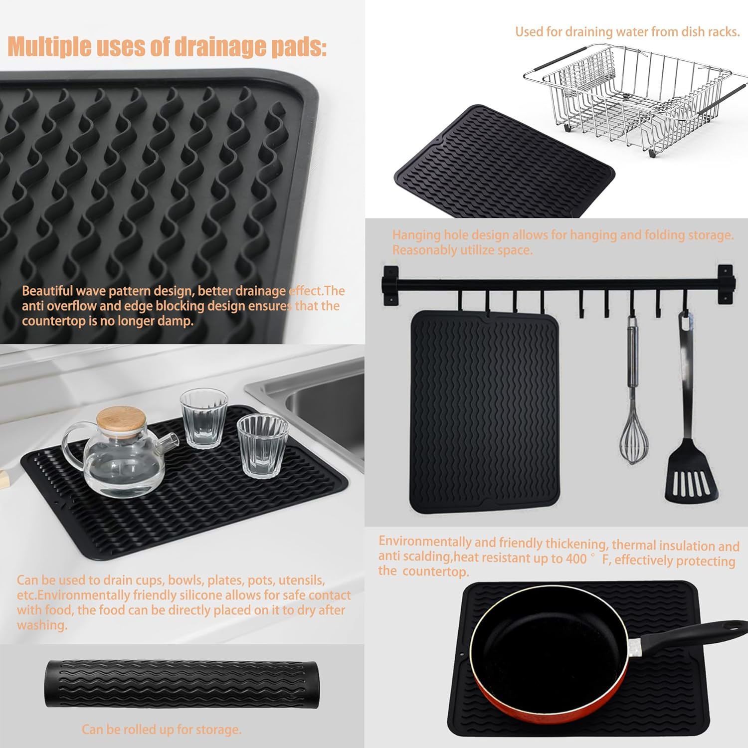 Stainless Steel Dish Drying Rack(15.2"L X 11"W X 5.3"H), Expandable Fruit & Vegetable Drain Rack