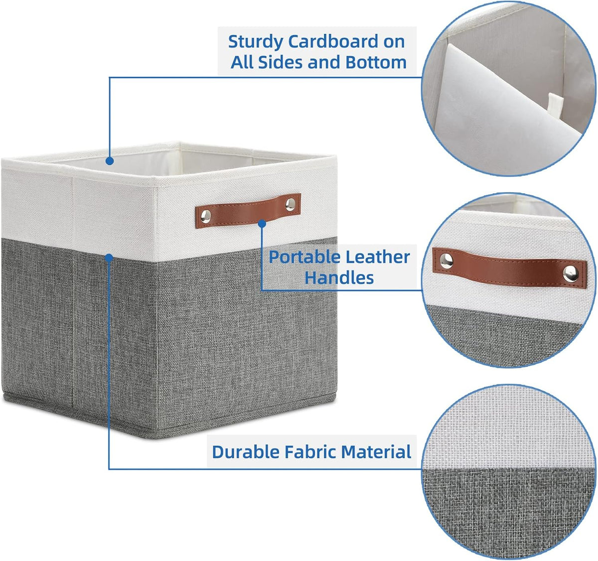 Temary Cube Storage Bins 4 Pack Storage Cubes 11×11 Fabric Storage Bins Foldable Cube Storage