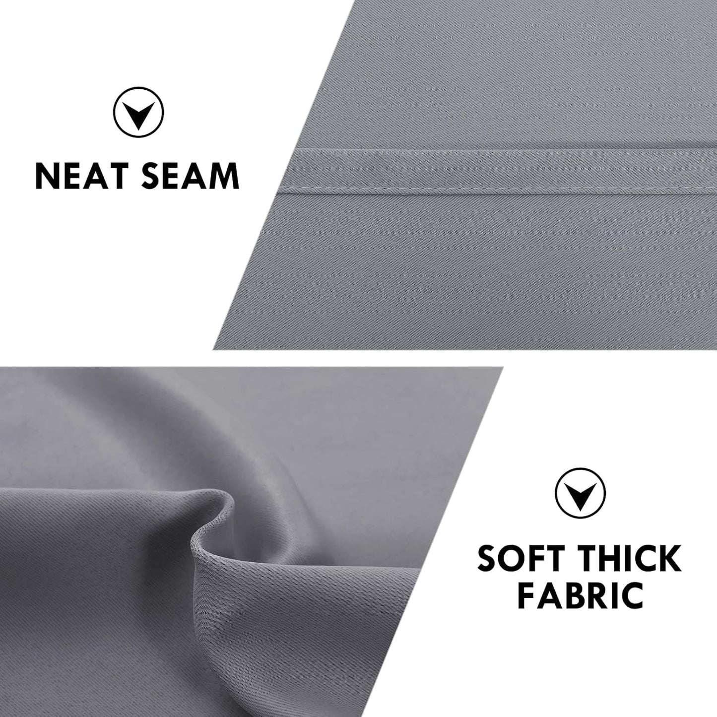 DWCN Grey Blackout Curtains for Bedroom – Rod Pocket Thermal Insulated Energy Saving Drapes for