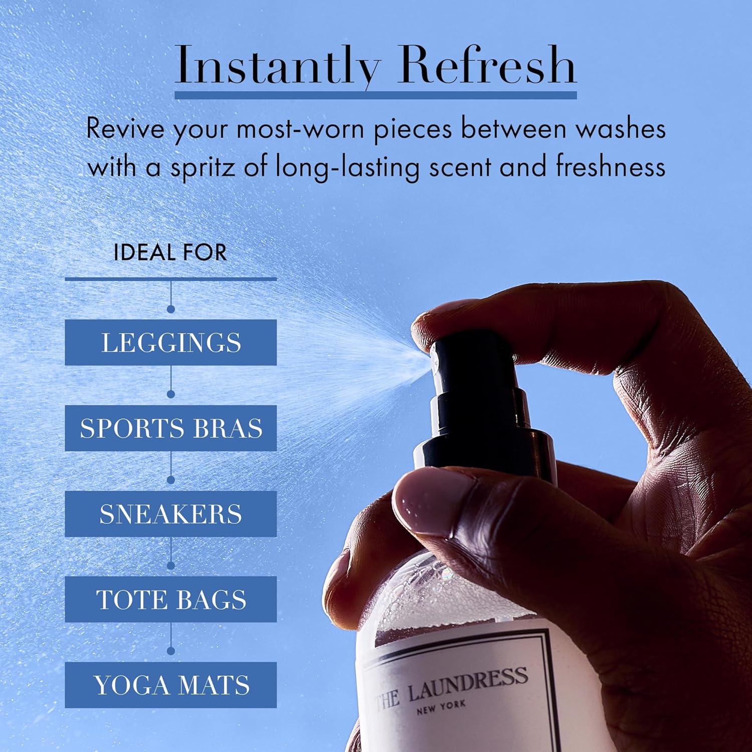 The Laundress Activewear Fabric Refresher Spray, 8 Oz, Marine Fragrance, Bright, Energetic, Odor