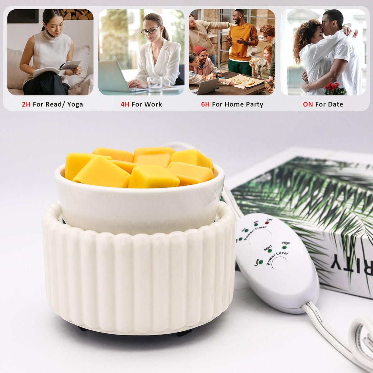 Ceramic Wax Melt Warmer with Timer Candle Warmer for Scented Wax Electric Fragrance Burner for
