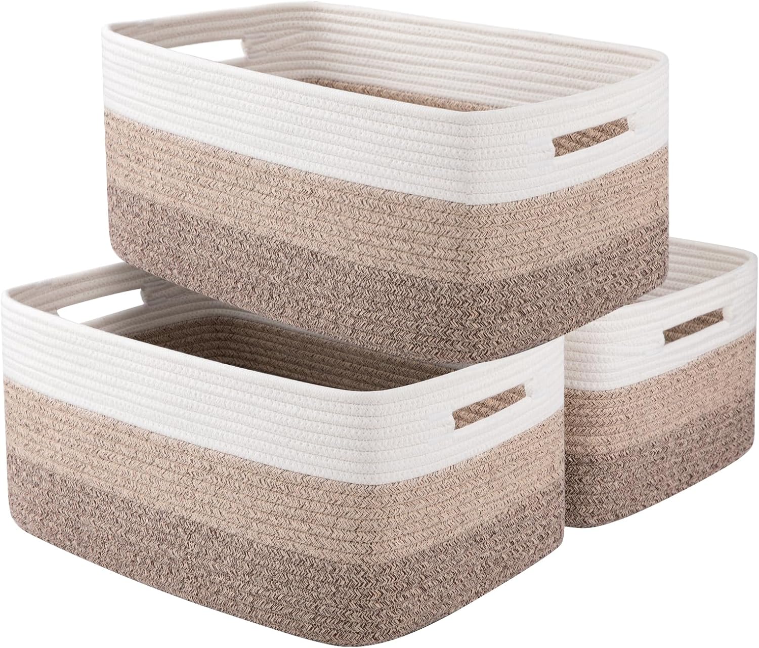 Large Storage Basket for Organizing, Woven Rope Basket for Shelves, Closet Organizer Bins for