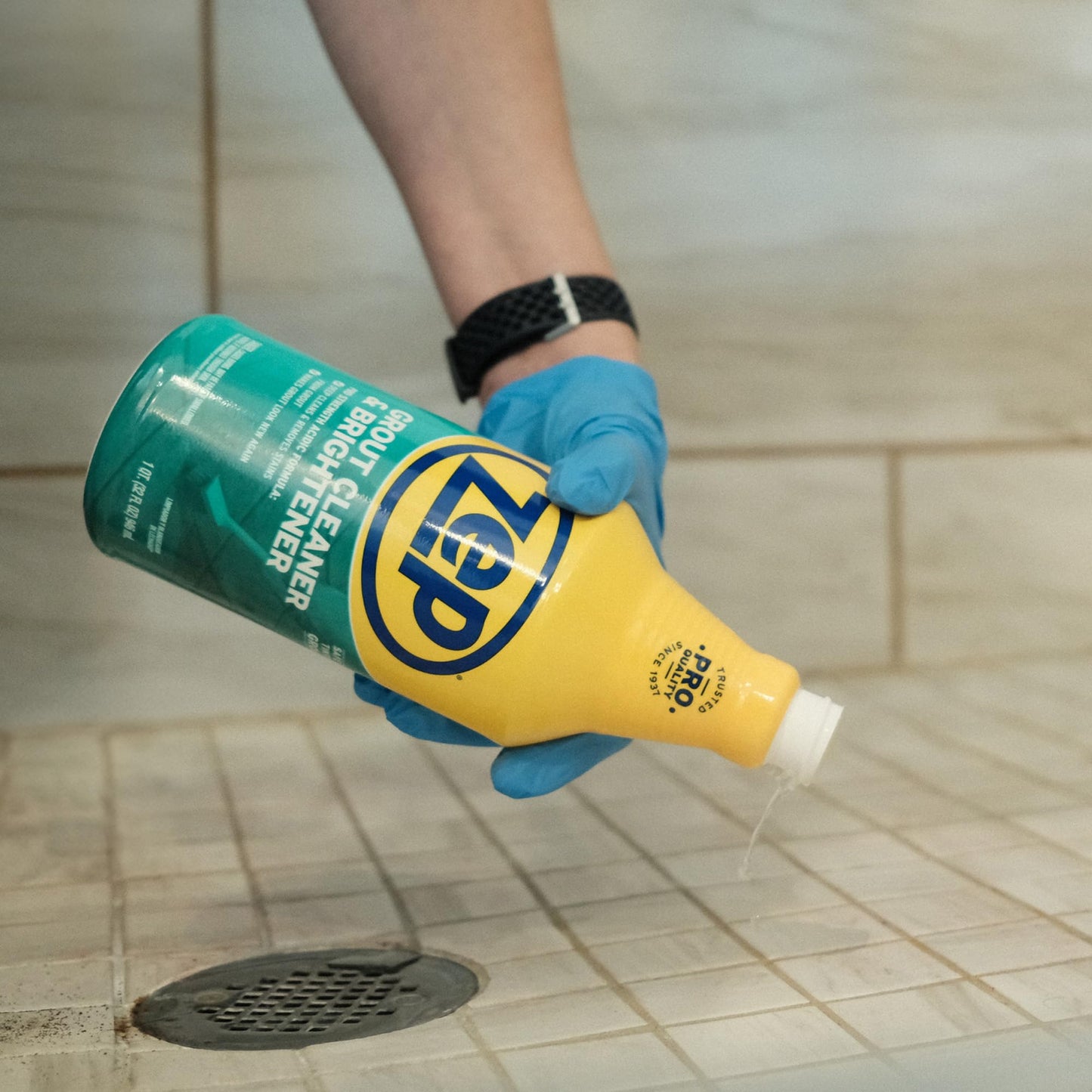 Zep Industrial Grout Cleaner and Brightener - 32 oz (Pack of 4) ZU104632 - Deep Cleaning Pro Formula