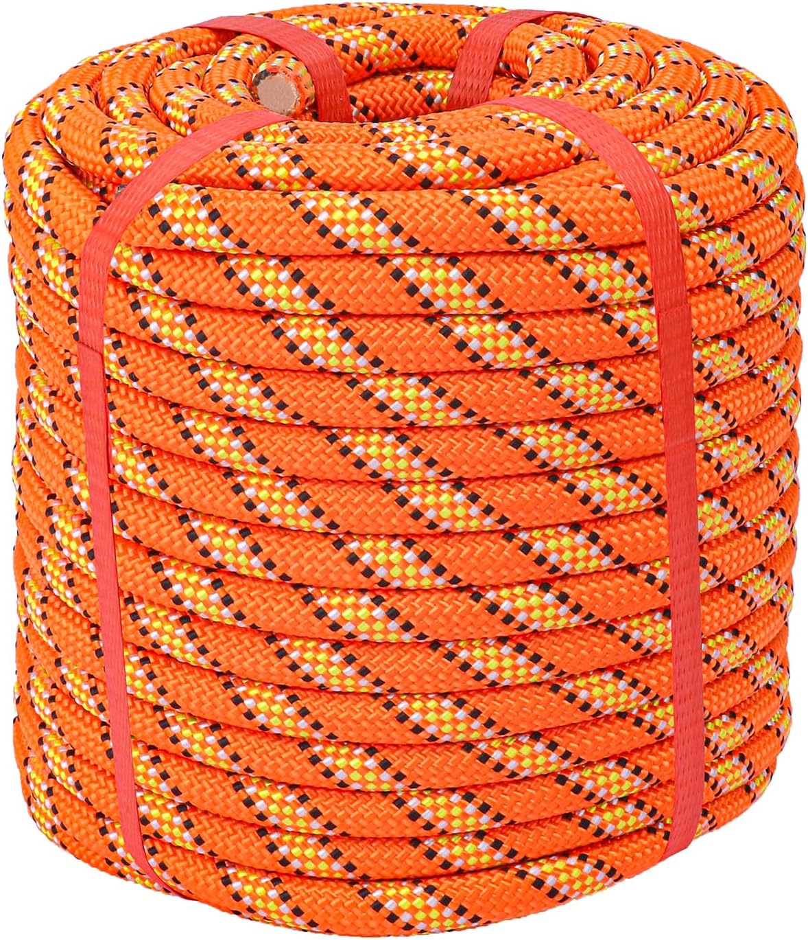 1/2 Inch 100 FT Tree Felling Rope, Professional Static Rope, Orange Versatile Arborist Logging