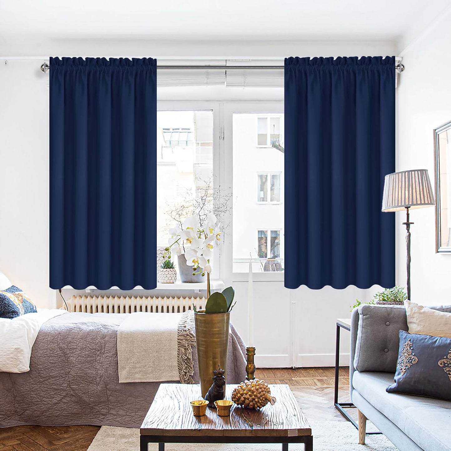 DWCN Blackout Curtains 63 Inch Length for Bedroom 2 Panels Set, Room Darkening Insulated Thermal