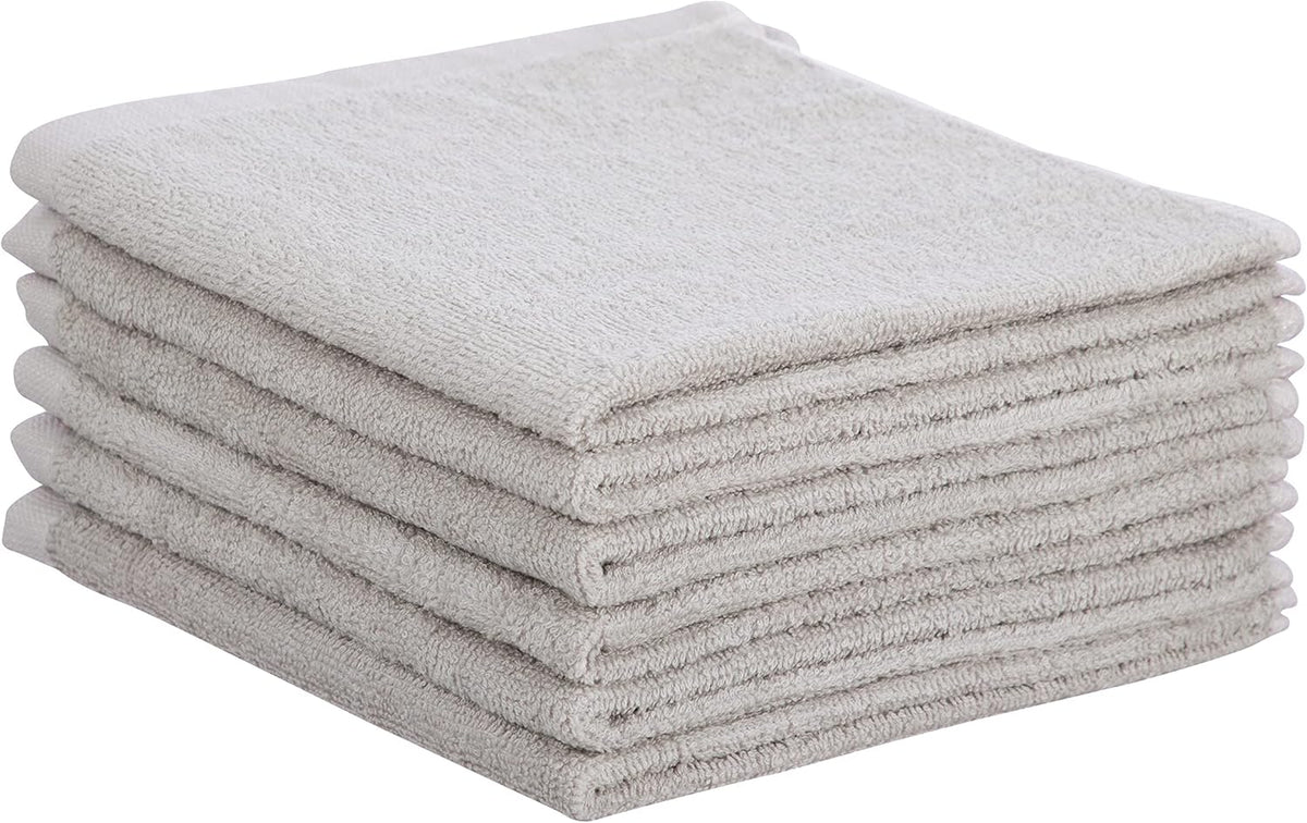Superio Cotton Terry Washcloths Grey Towels 100% Cotton Cleaning Cloth 16" Rags Wash Clothes for