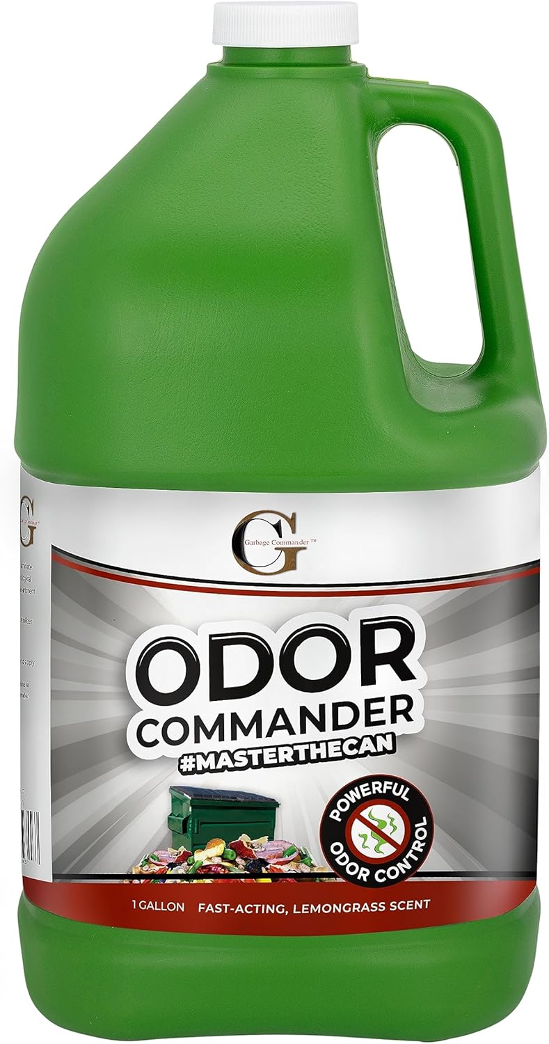 Garbage Commander Odor Commander, Odor Control Spray Bottle, 1 Gallon Refill, Lemongrass Scent