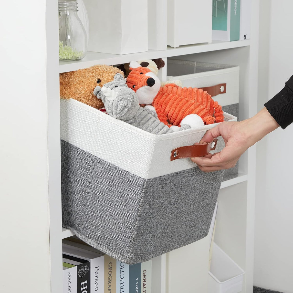 DULLEMELO 11x11 Storage Cubes, Collapsible Sturdy Cube Storage Bins With Handles for