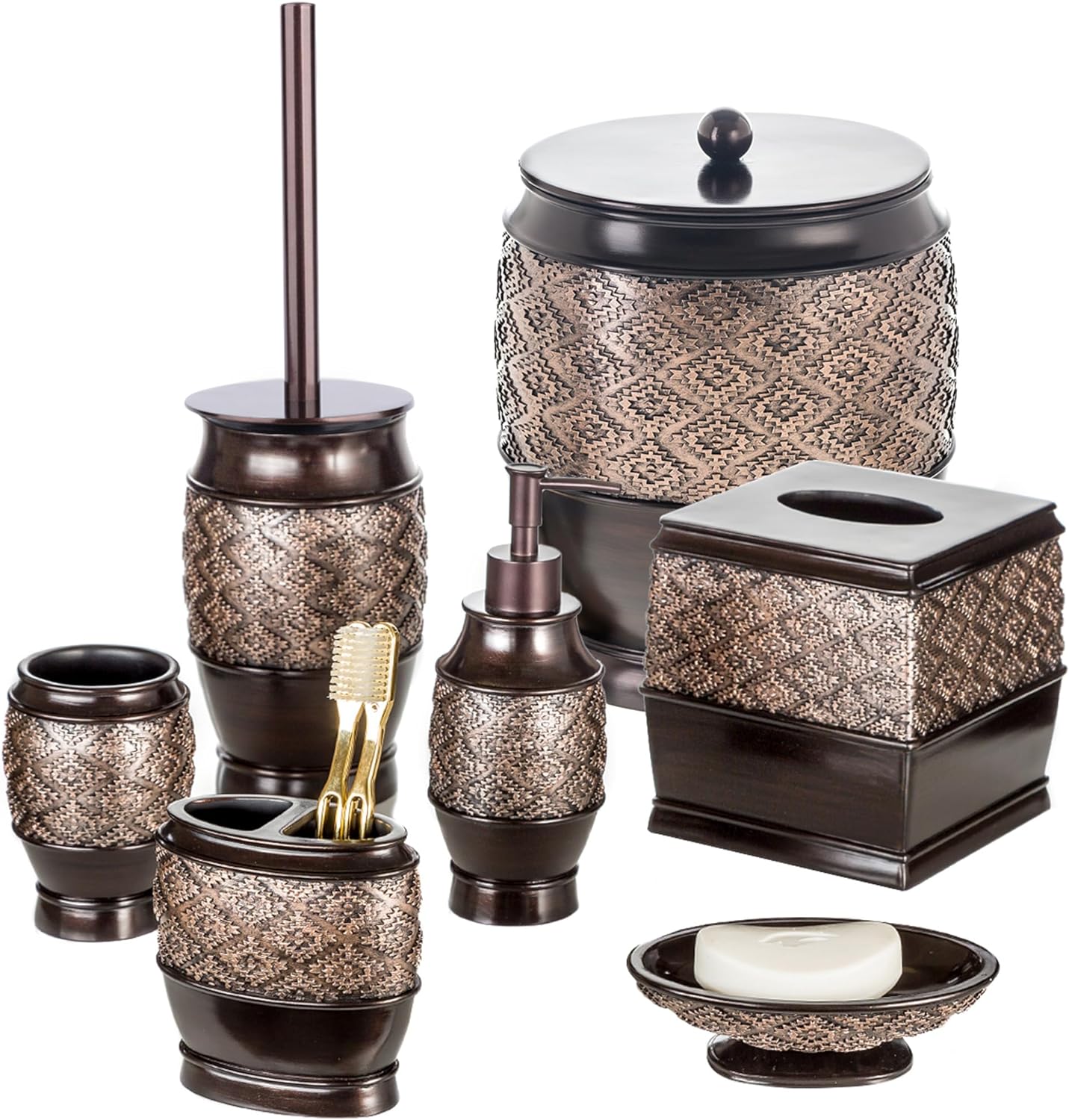 Creative Scents Dublin Brown Toilet Brush Set - Toilet Bowl Cleaner Brush and Holder - Decorative