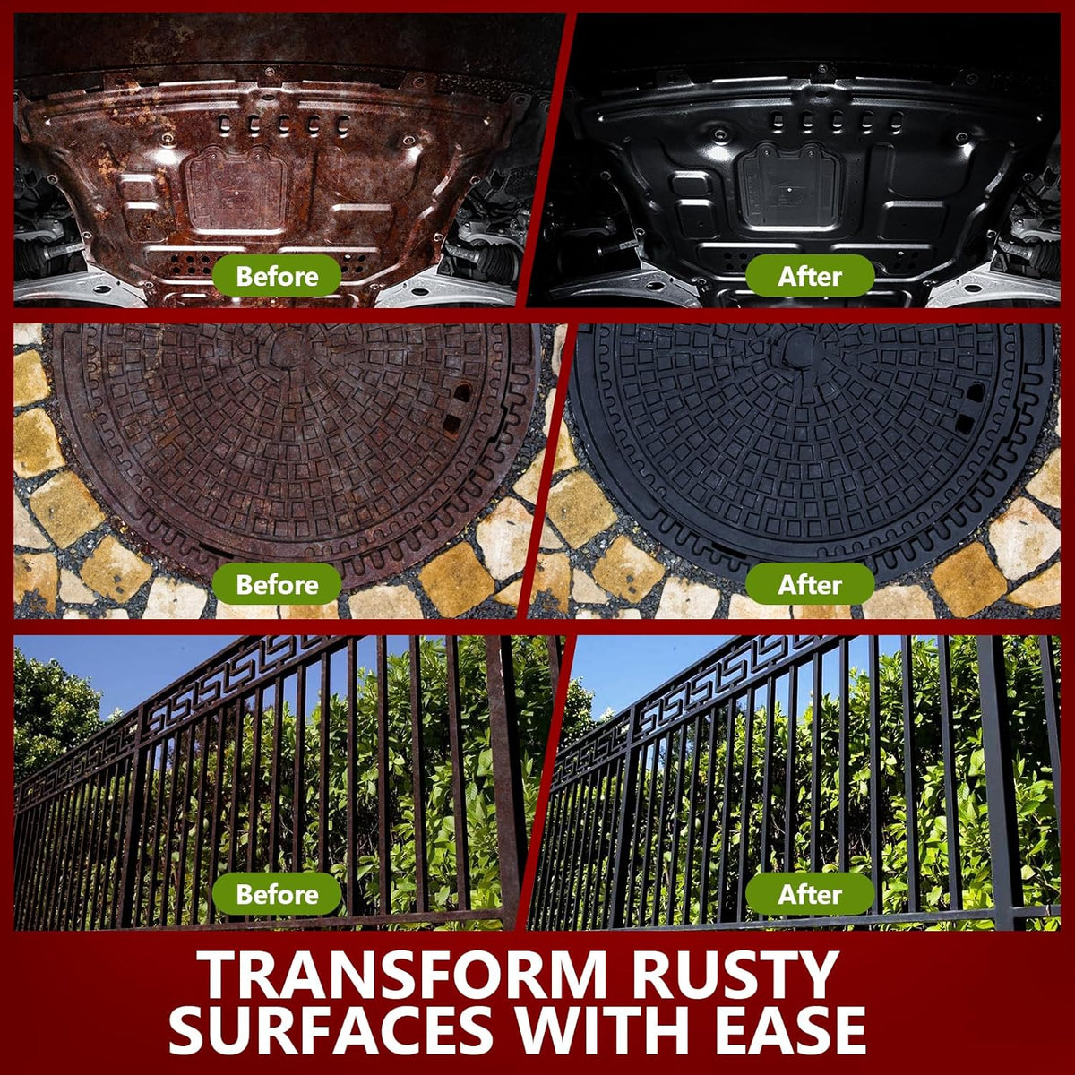 Rust Converter & Metal Primer, 141 Fl Oz Black Rust Inhibitor Paint for Metal, Automotive Rust