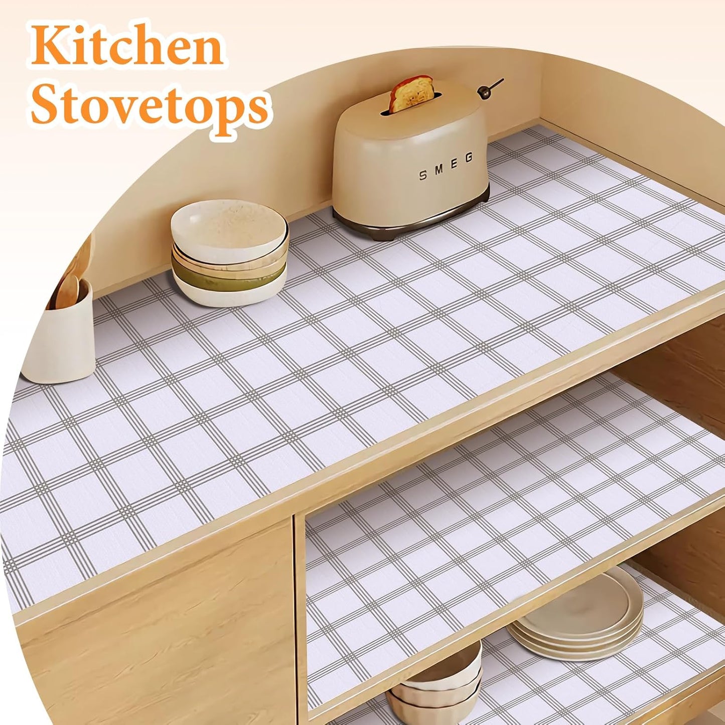 Shelf Liner for Kitchen Cabinets Non Adhesive Drawer Liner Non-Slip Thickened Shelf Liner Paper