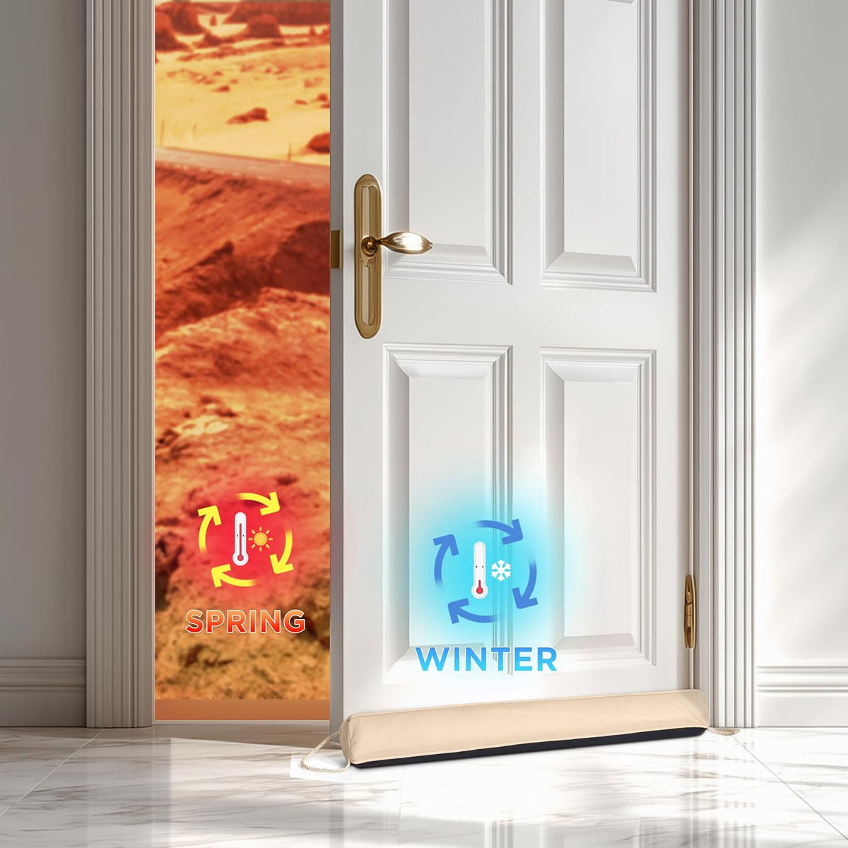 Sunolga 2-Pack 38" Door Draft Stopper Blocks Hot and Cold Air with Removable Washable Cover for