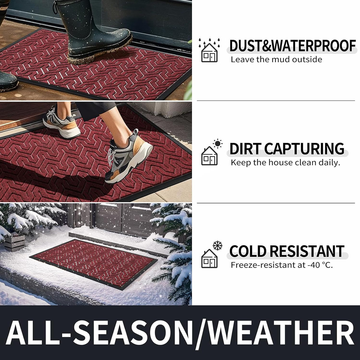 Yimobra Large Door Mat Outside Entrance 36x24, Waterproof Heavy Duty Outdoor Mats for Front Door