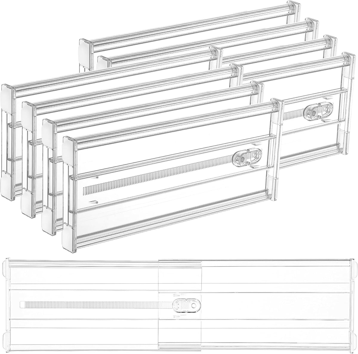 Vtopmart 8 Pack 6" Tall Upgrade Drawer Dividers for Big and Deep Drawer, 12.8"-22.3" Adjustable