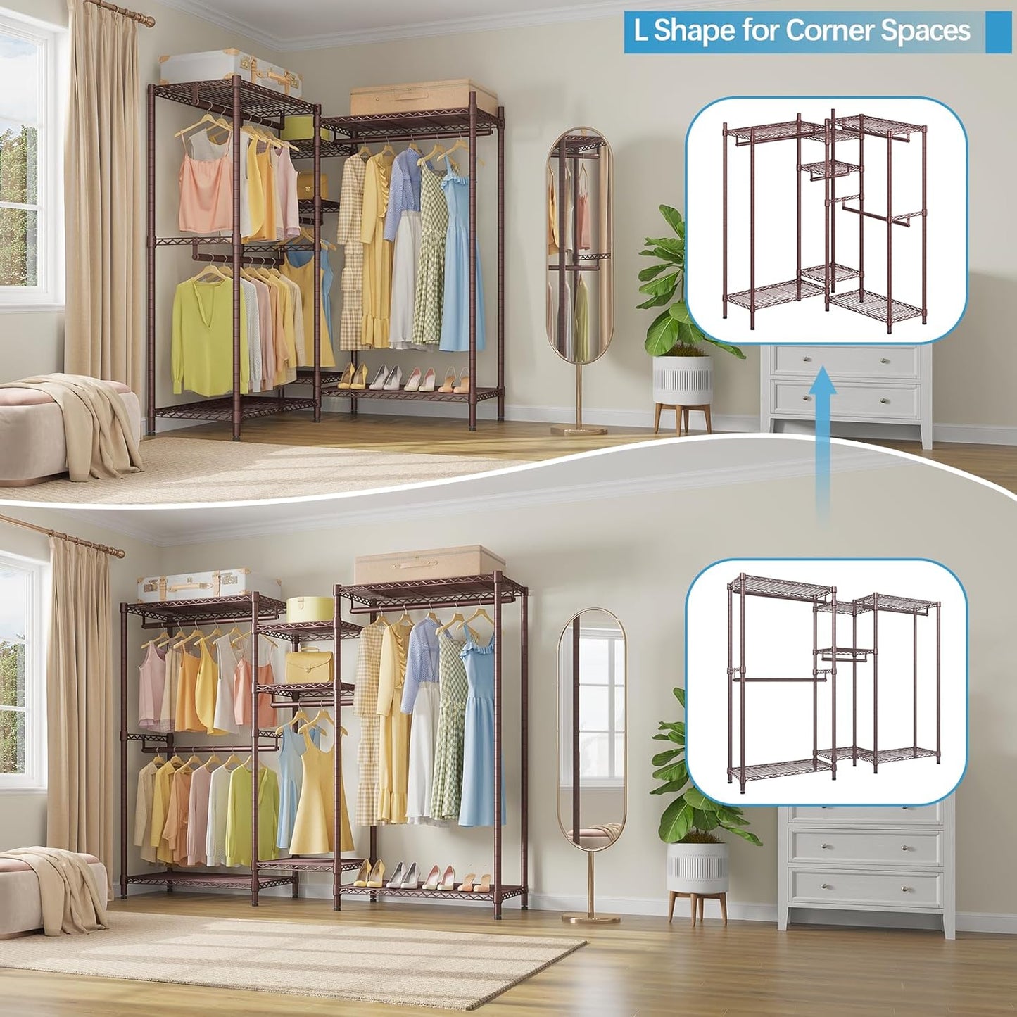 VIPEK Classic V6 Wire Garment Rack Heavy Duty Clothes Rack for Hanging Clothes, 5 Tiers